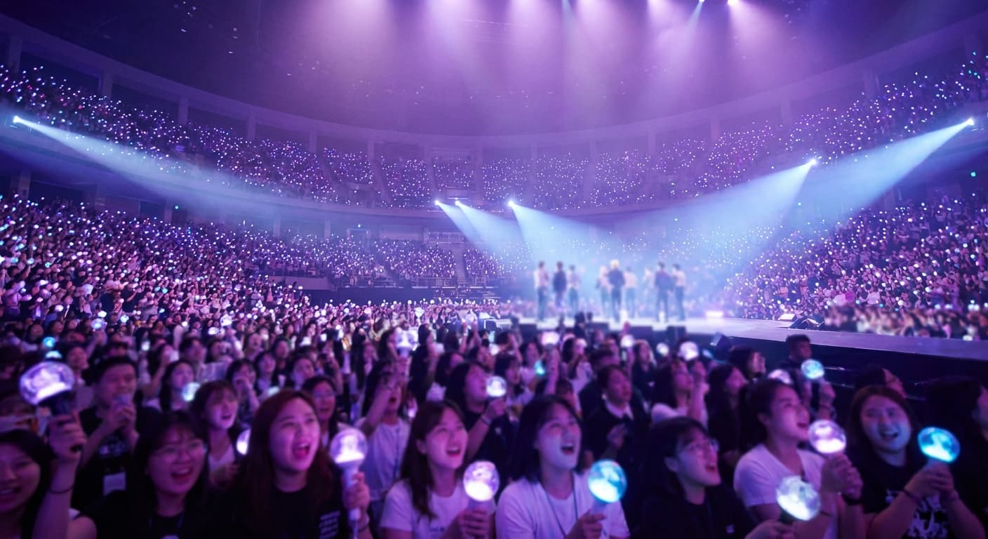 Concert atmosphere with fans